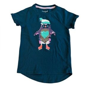 Cat & Jack Kids' Dark Teal Penguin T-Shirt‎